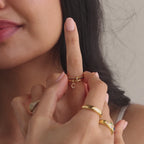 Linked Initial Alexandrite Ring Set