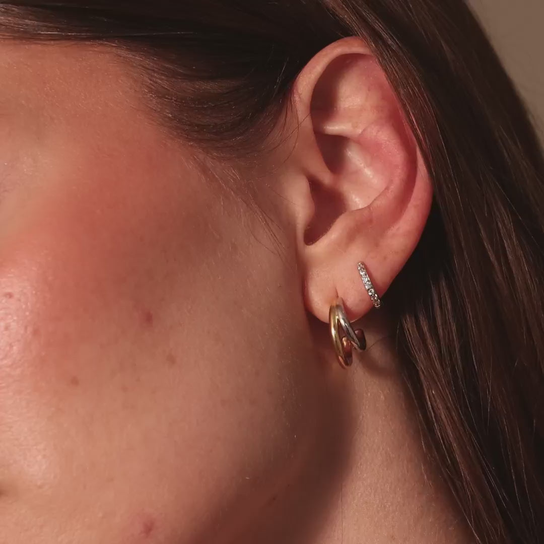 Mixed Metal Duo Hoops