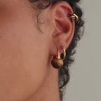 Tiger's Eye Dome Drop Earrings