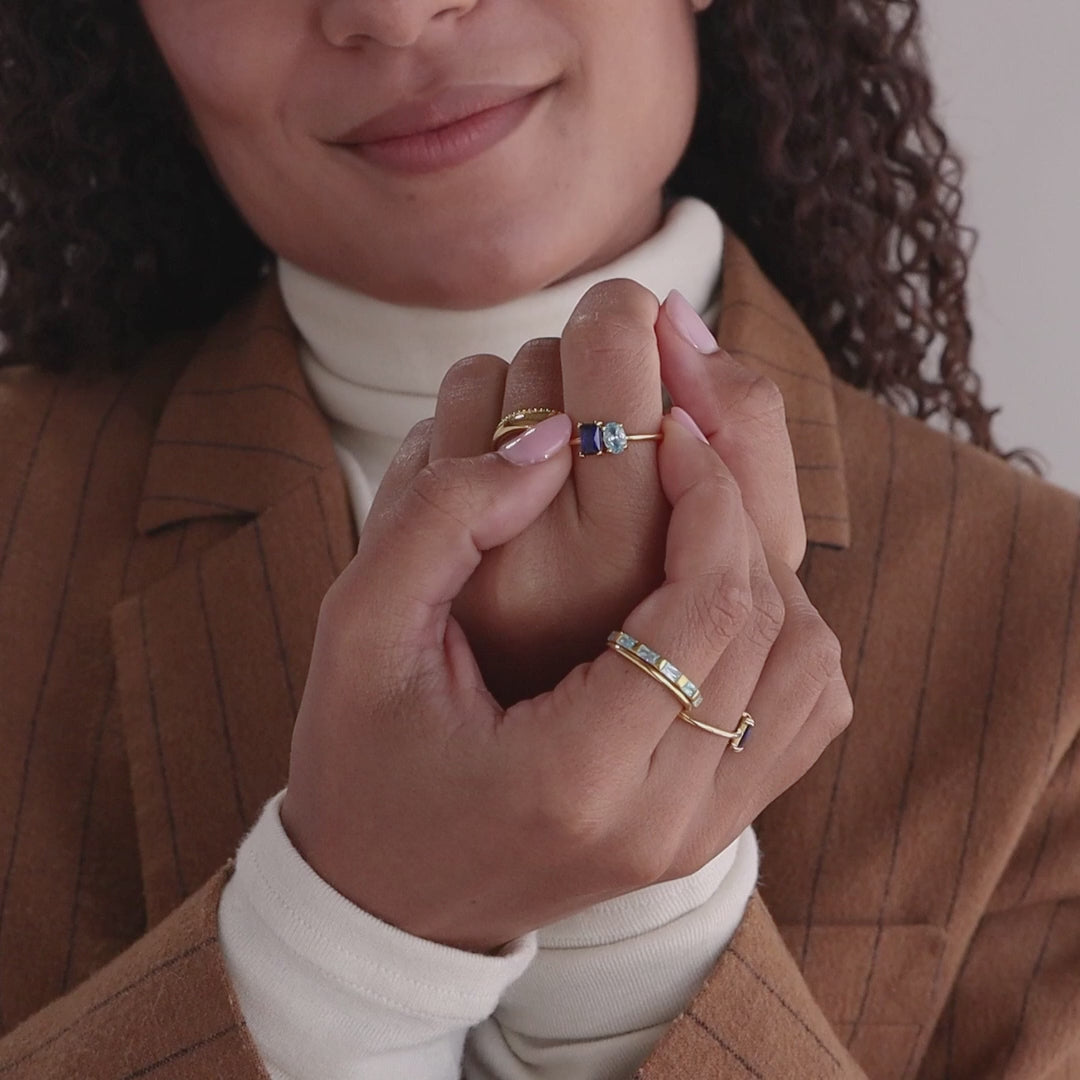 Toi et Moi Oval Birthstone Ring