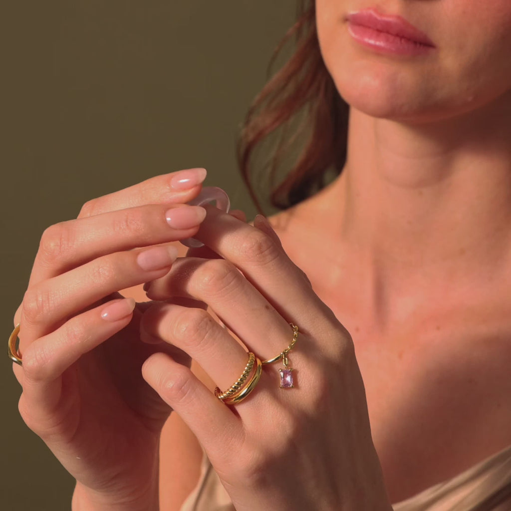 Skinny Gemstone Band Ring