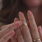 Toi et Moi Baguette Name Ring
