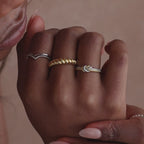Bague nœud en métal mixte