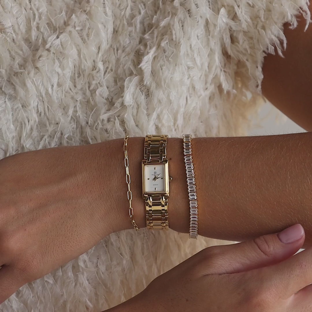 Bracelet tennis baguette vertical