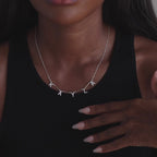 Pave Letter Necklace in Silver