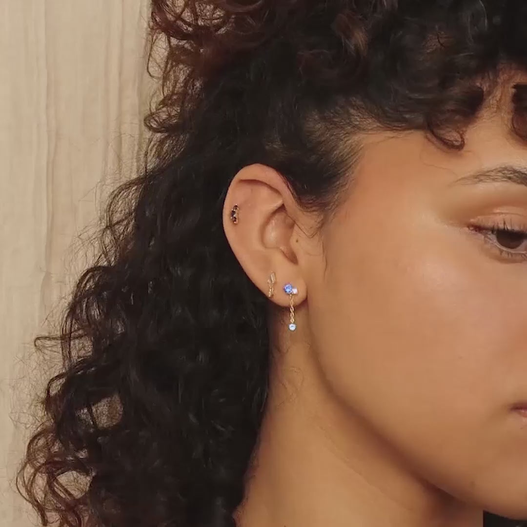 Sapphire Diamond Drop Earrings