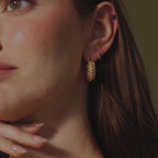 Beaded Dome Hoops in Silver