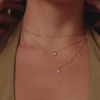 Moonstone Charm Necklace in Silver