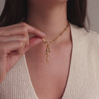 Star Opal Hand Charm in 18K Gold