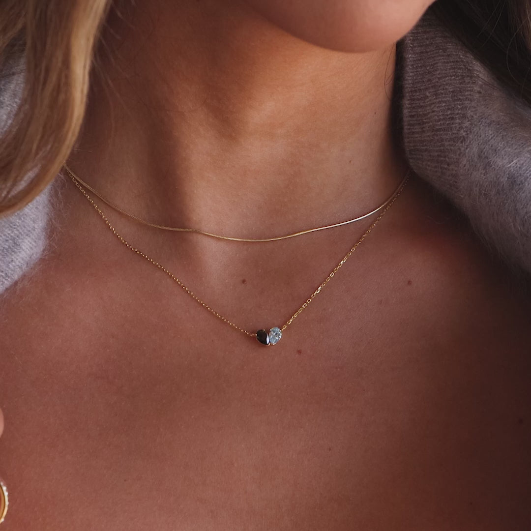 Toi et Moi Teardrop Heart Necklace