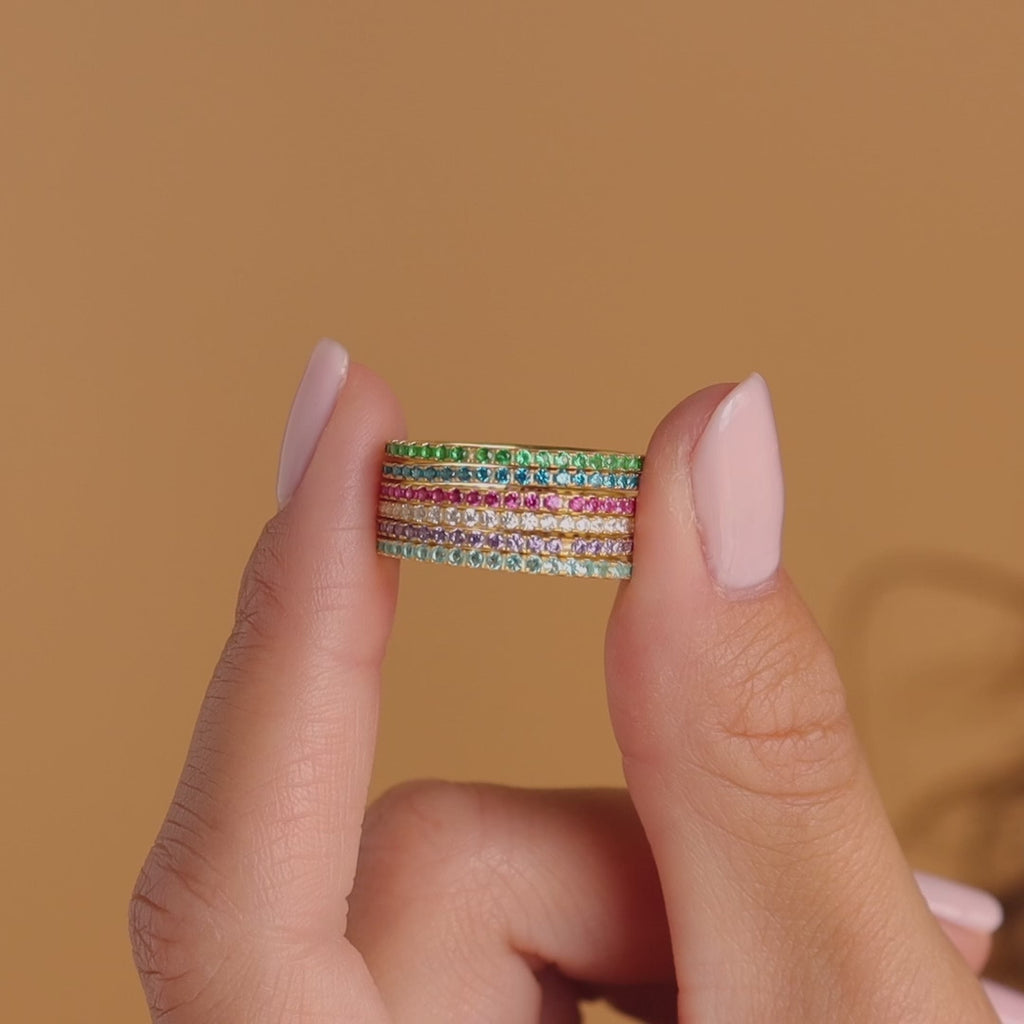 Bague avec pierre de naissance éternité 