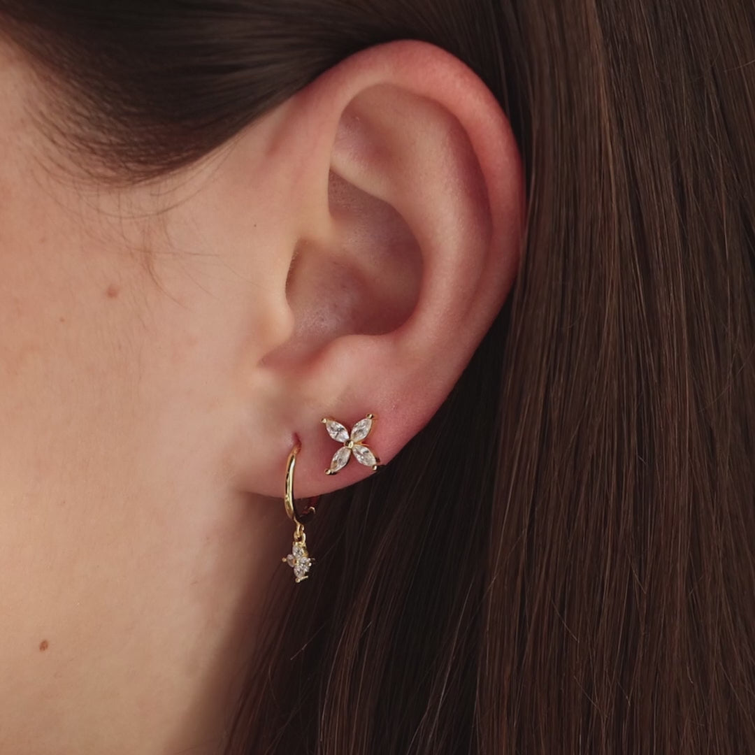 Marquise Diamond Flower Studs