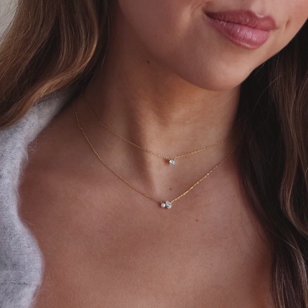 Teardrop Onyx & Pearl Necklace