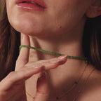 Tiny Aventurine Choker Necklace in Silver