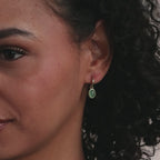 Jade Drop Hoops in 18K Gold