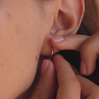 Diamond Flower Huggies in 18K Gold