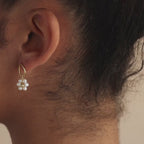Flower Pearl Drop Earrings