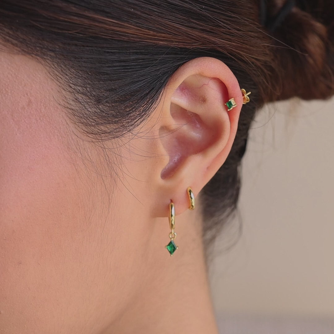 Emerald Earrings Set