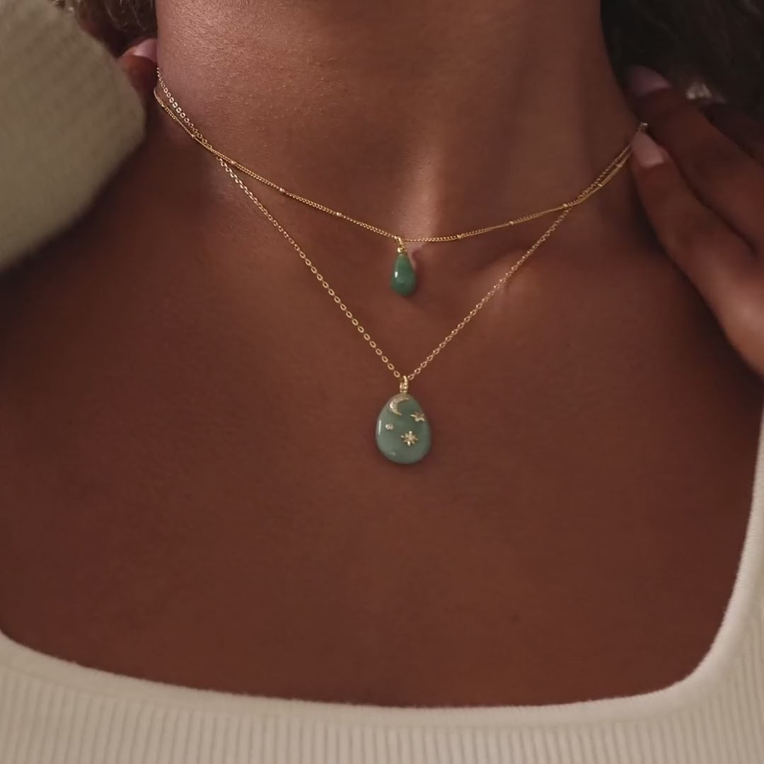 Celestial Gemstone Pendant Necklace