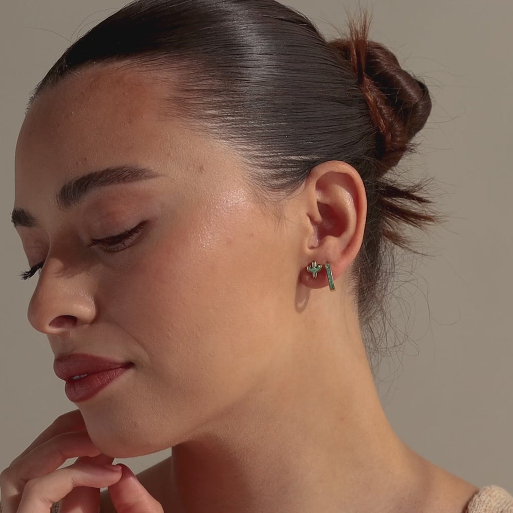 Opal Cactus Studs