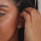 Pearl Diamond Teardrop Studs