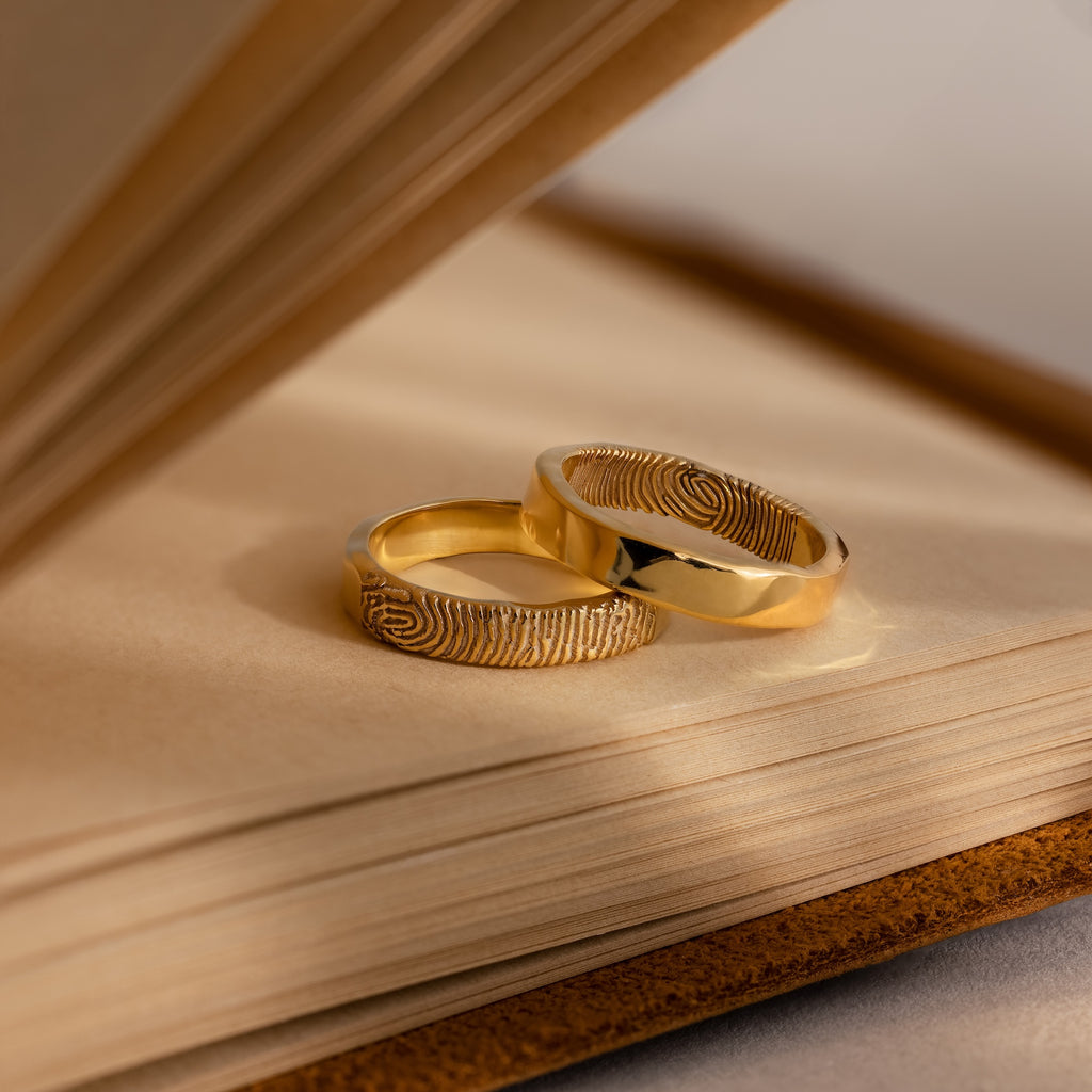 Organic Fingerprint Band in 18K Gold