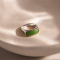 Jade Signet Ring in Silver