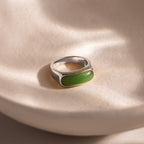 Jade Signet Ring in Silver