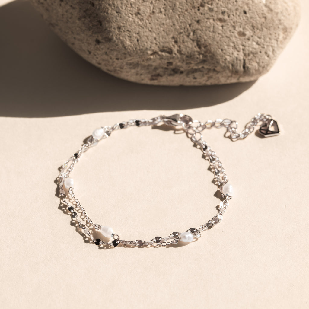 Magnolia Pearl Wrap Bracelet in Silver