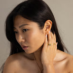 Moonstone Studs in 18K Gold