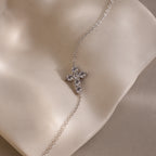 Diamond Cross Necklace & Bracelet Set in Silver
