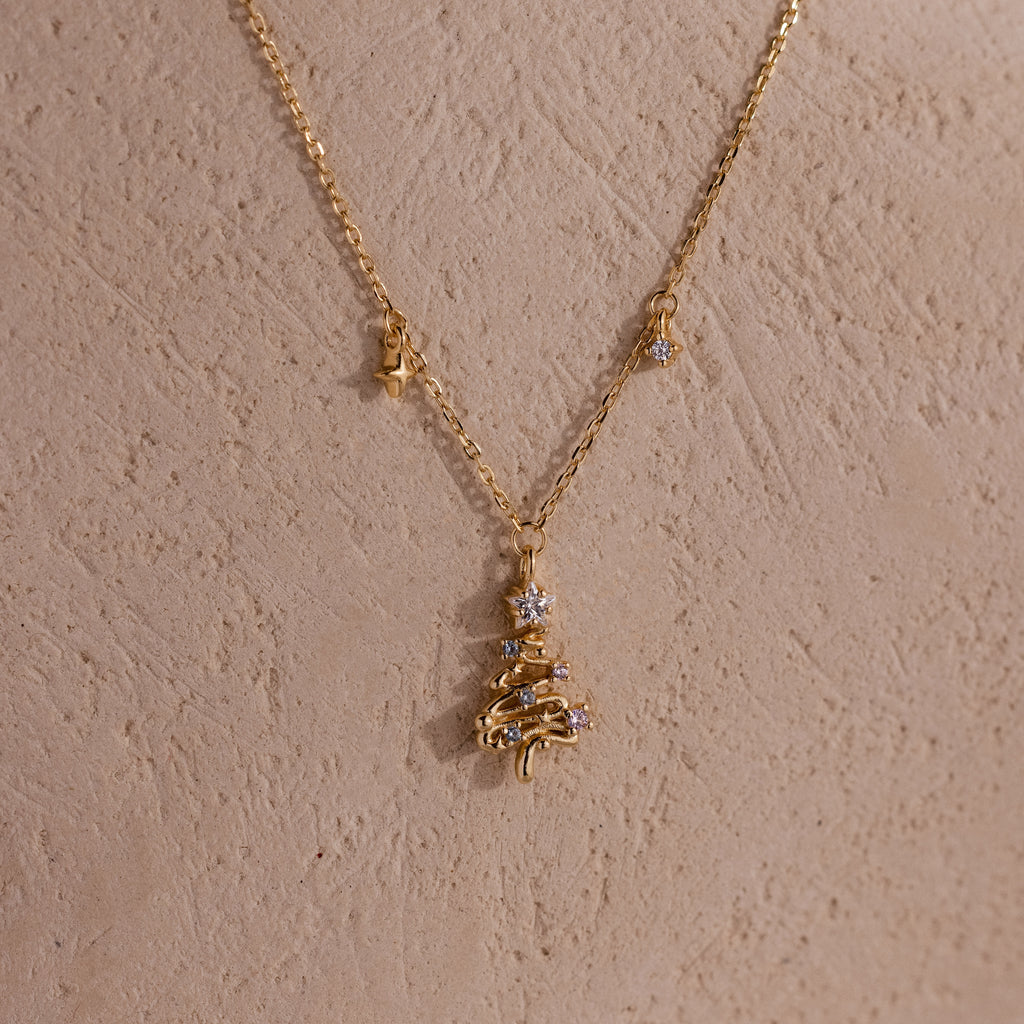 Holiday Diamond Tree Necklace