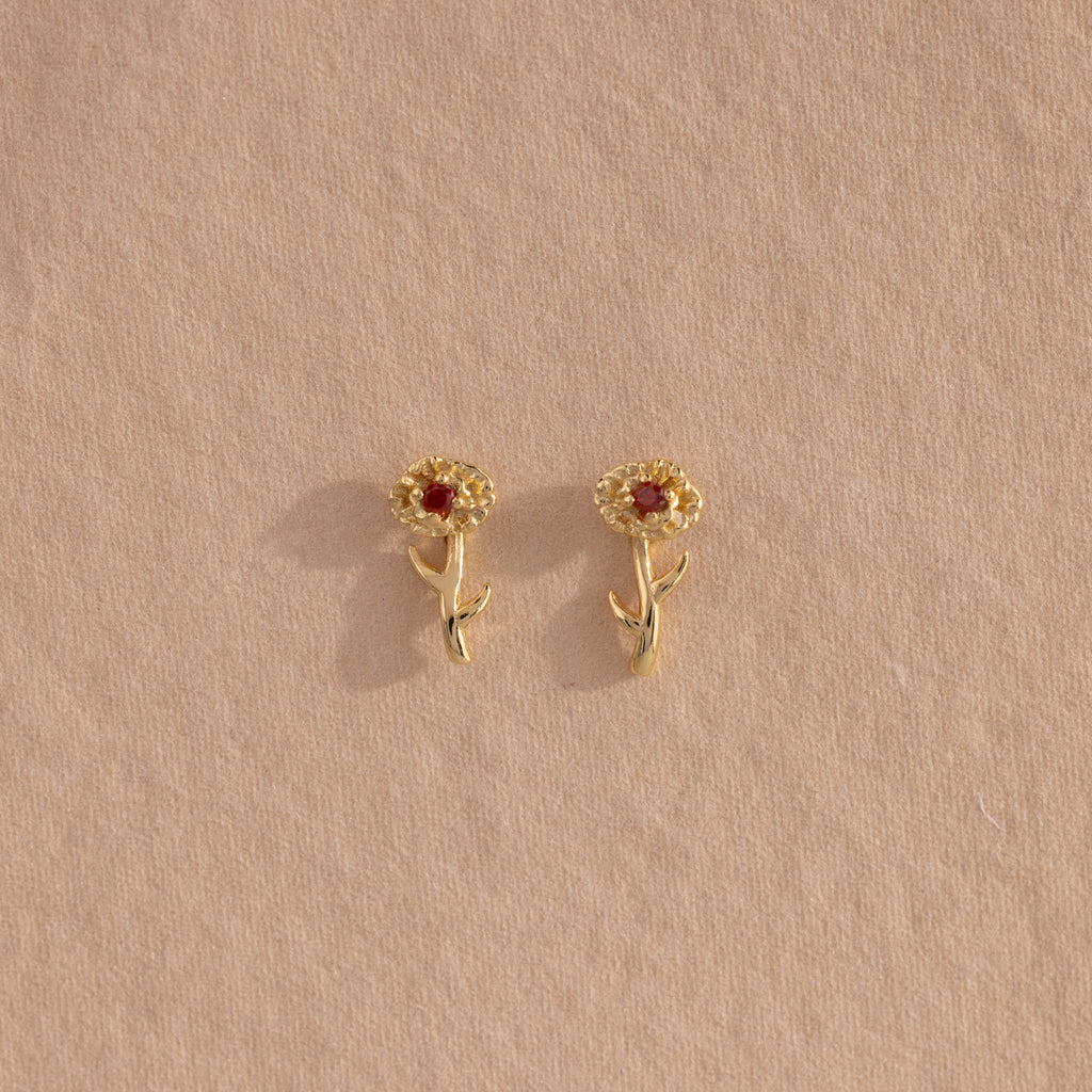 Birth Flower Stud Earrings