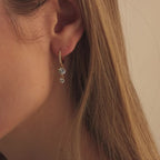 Caroline Pave Drop Huggies in 18K Gold