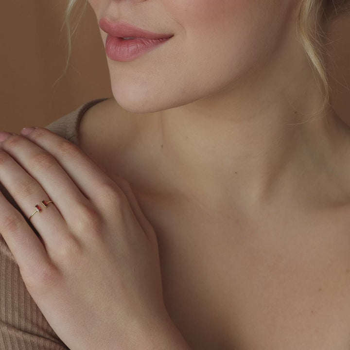 Duo Vertical Baguette Ring