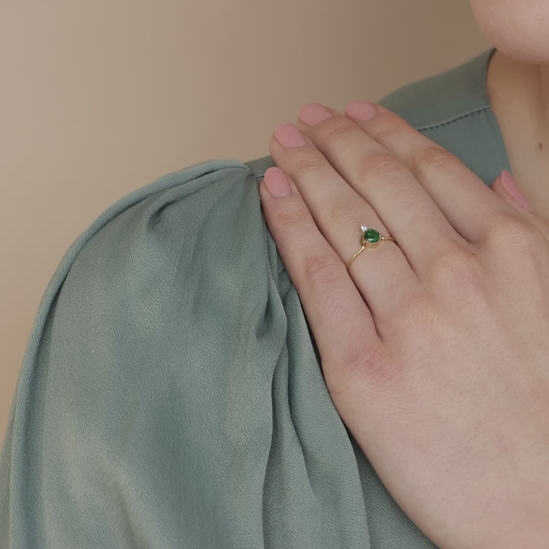Duo Vintage Birthstone Ring