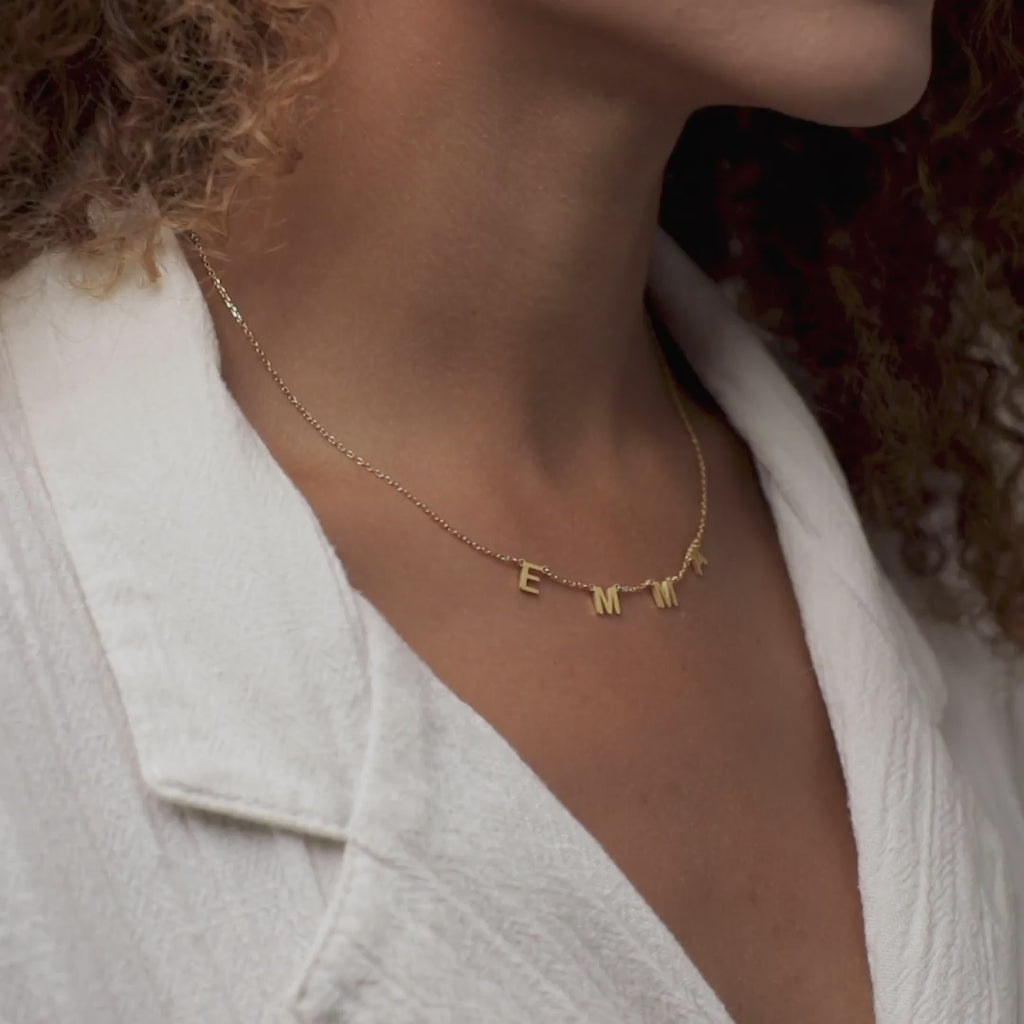 Alice Letter Name Necklace in 18K Gold