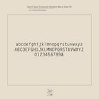 Modern block font chart showcases lowercase, uppercase letters, numbers 0–9, and an ampersand—ideal for personalizing your Modern Duo Initial Ring as a unique piece of custom jewelry.