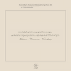 Elegant cursive font chart featuring lowercase, uppercase, and sample names—perfect for picking your Minimal Name Necklace. A stylish guide to customizing dainty jewelry with chic handwriting.