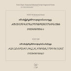 Image showcasing two featured minimal script fonts—ideal for the Ann Engraved Name Ring—with uppercase, lowercase, numbers, and symbols.