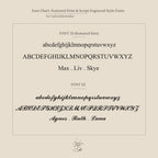 Choose from two font styles, featuring uppercase and lowercase letters with sample names—Max, Liv, Skye, Agnes, Ruth, and Lana—to personalize your Spinner Pendant Necklace's unique spinning design.