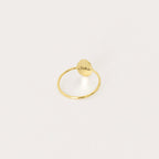 The Flower Oval Ring features a small, oval engraved plate reading "Sara," captured against a plain white background—a perfect personalized jewelry piece for a meaningful touch.
