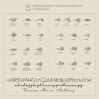 A floral chart pairing each month with its flower, plus script and serif font samples—perfect for inspiring your custom Flower Name Ring or other personalized jewelry, making it an ideal gift for mom.