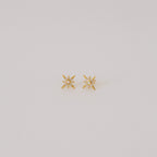 Starburst Studs featuring a central pearl, inspired by opal earring designs, shown on a plain light background.